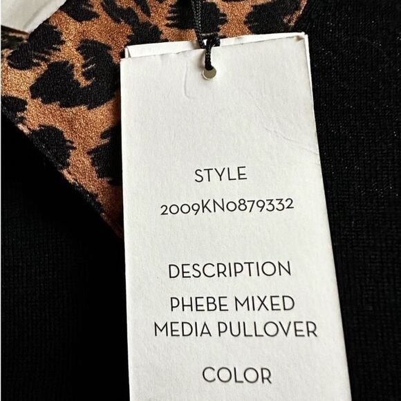 VERONICA Beard Animal Print Layered Sweater Shirt Mixed Media Mocha Mousse NWT - Picture 10 of 10